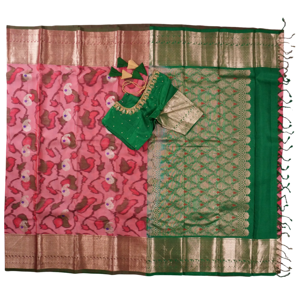 Ikkat - Pink and Green