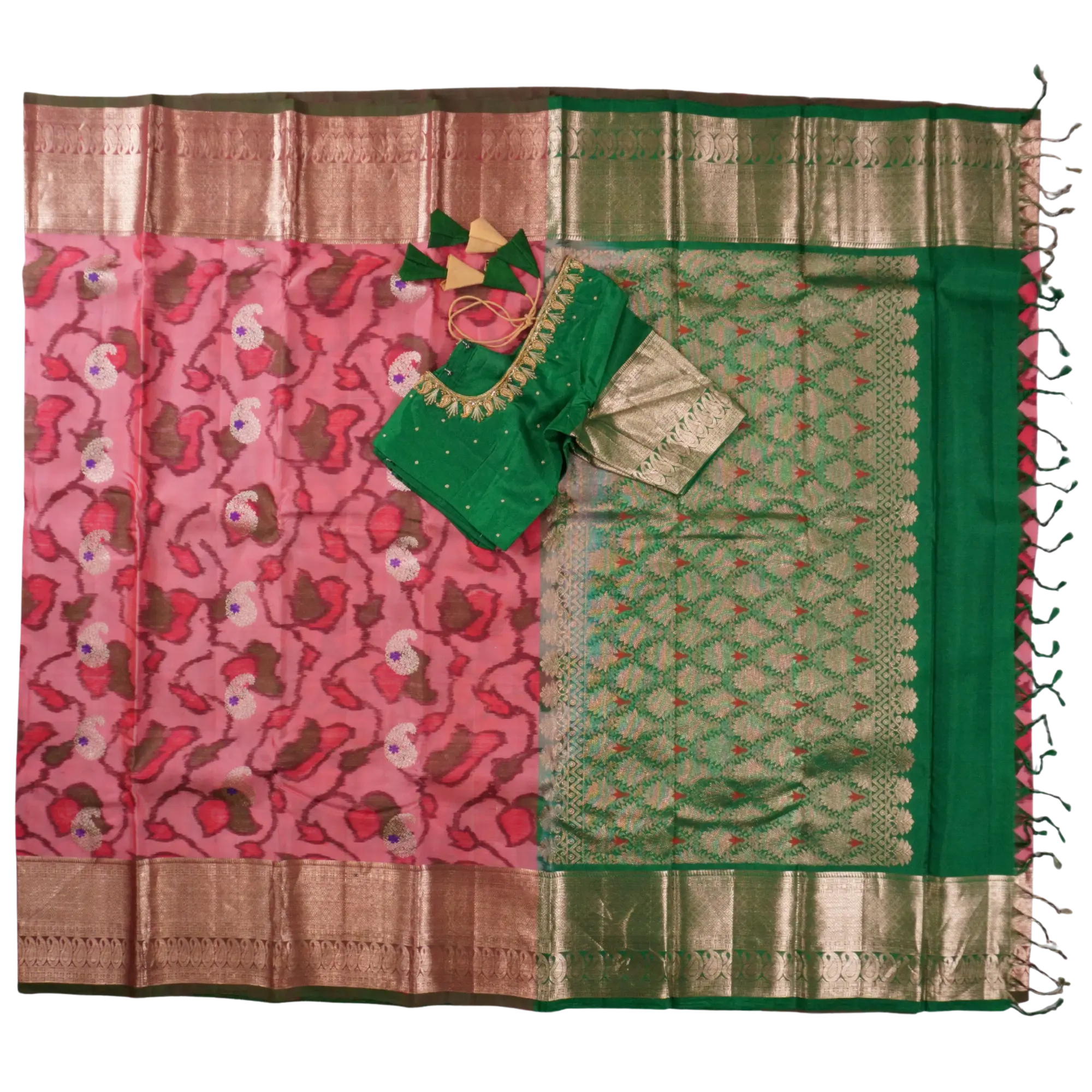 Ikkat - Pink and Green