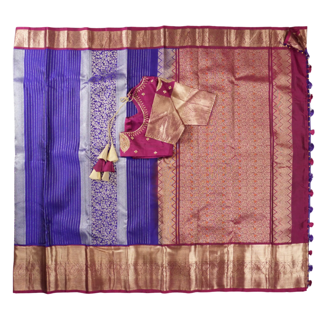 Neelam - Deep Blue and Magenta