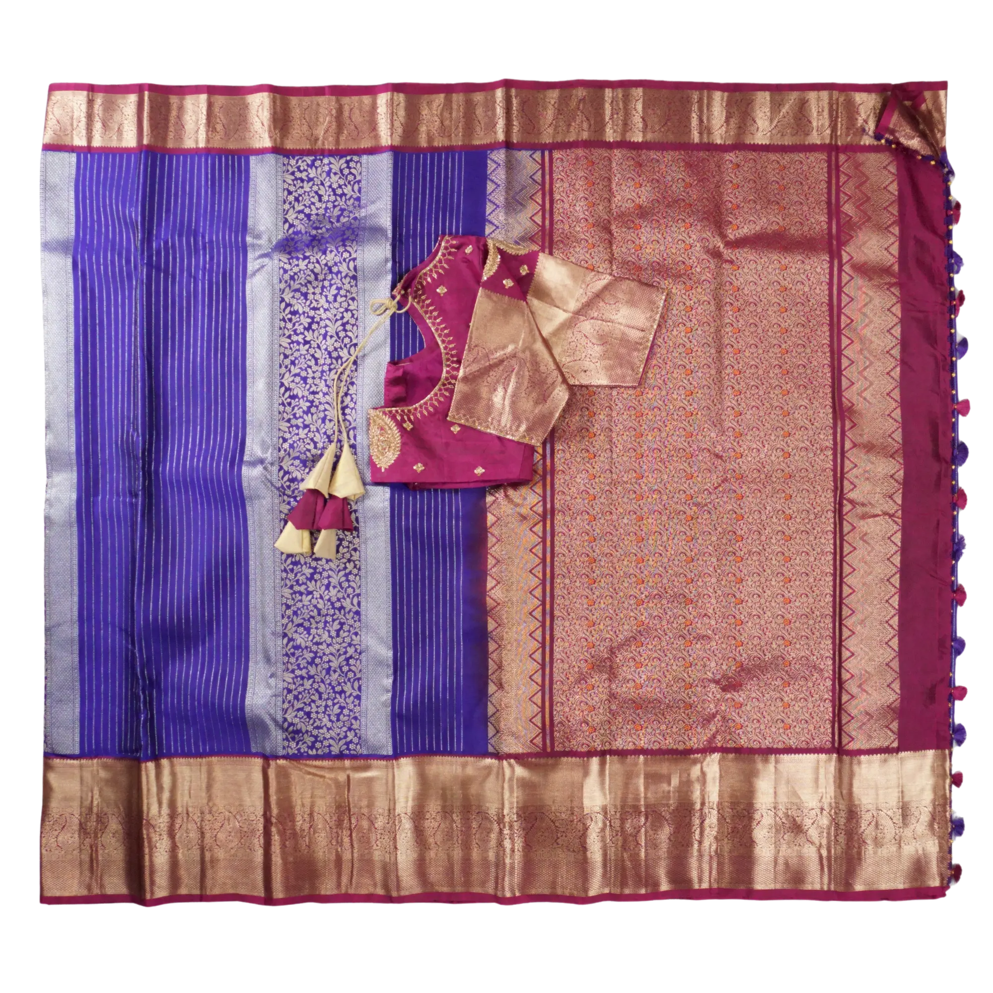 Neelam - Deep Blue and Magenta