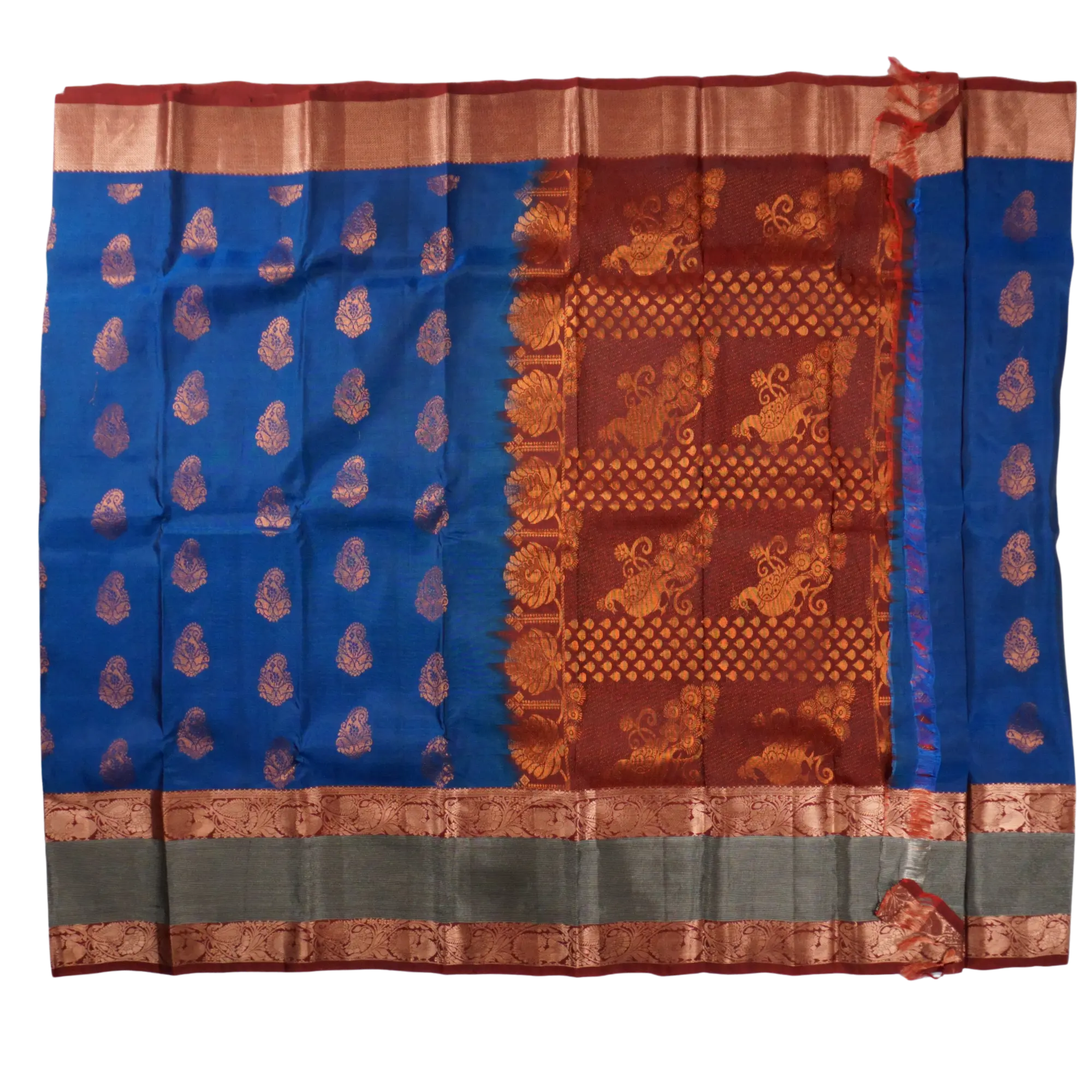 Chandrika - Royal Blue and Crimson Red