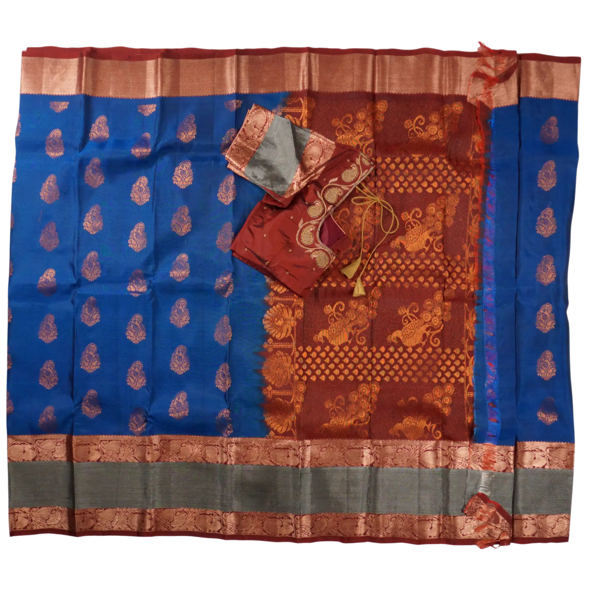 Chandrika - Royal Blue and Crimson Red