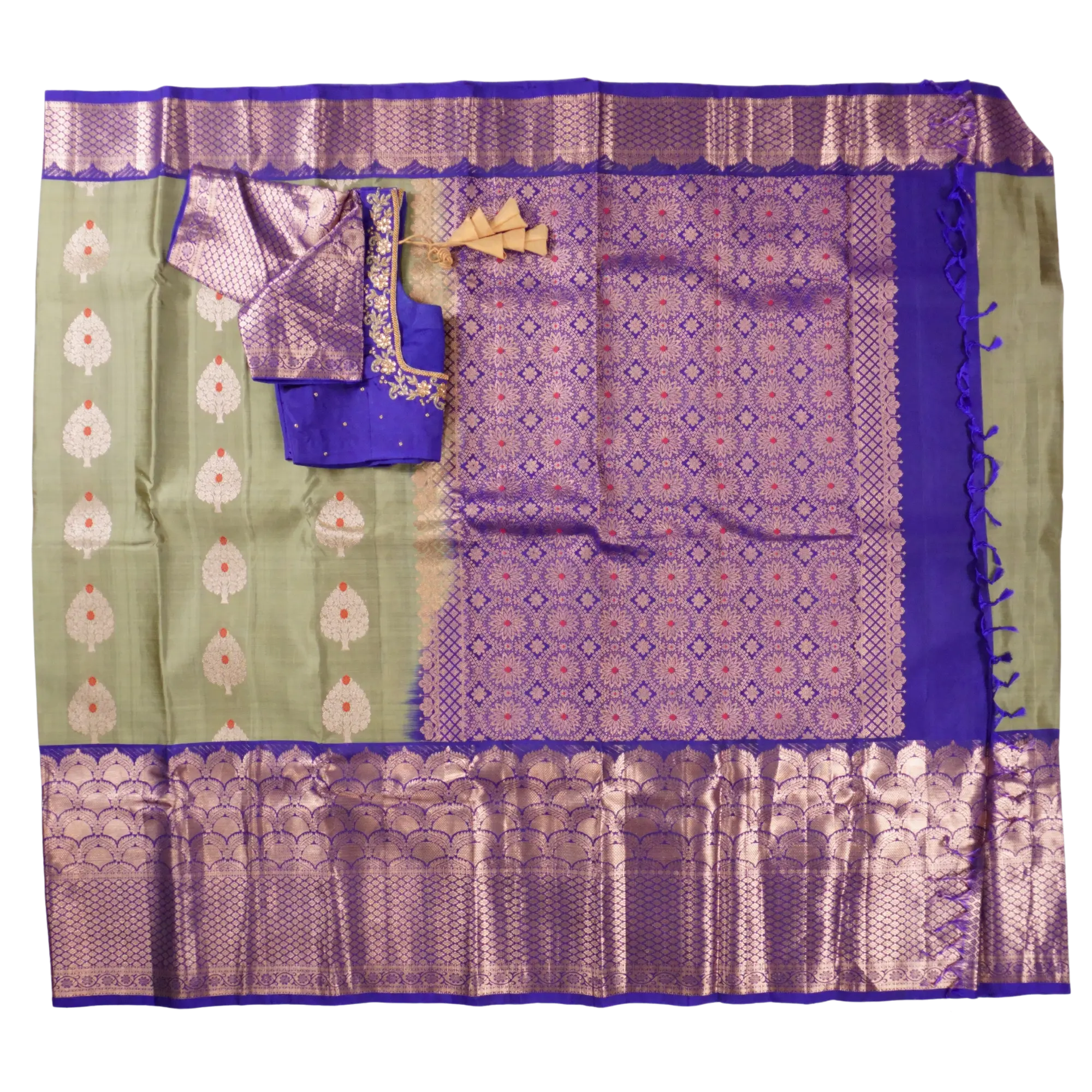 Sarpaangana - Navy and Olive