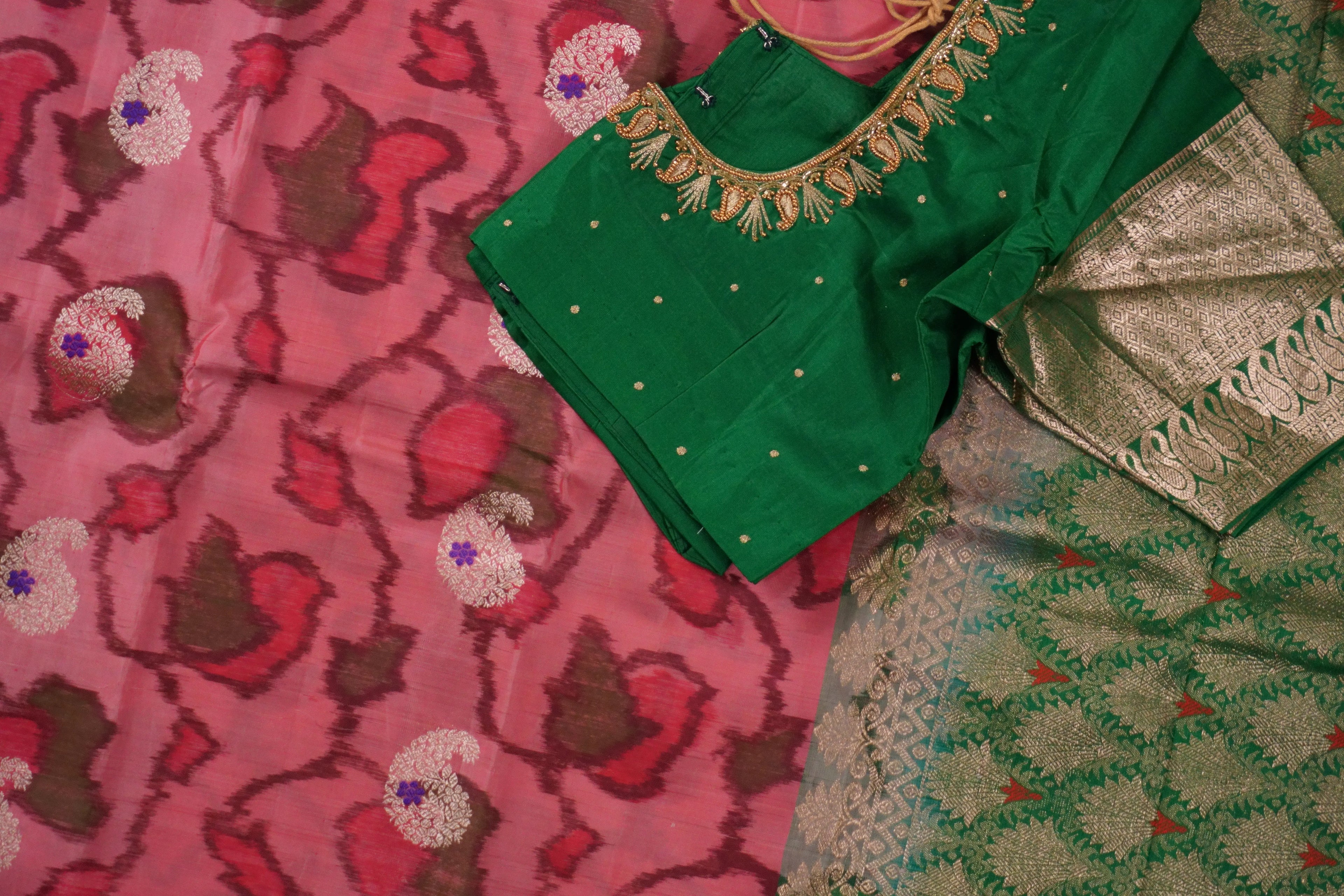 Ikkat - Pink and Green